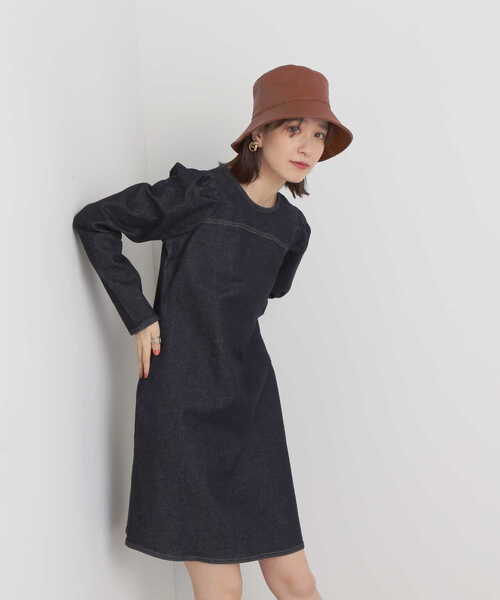 N.(N. Natural Beauty Basic)(エヌエヌナチュラルビューティーベーシック)の「◆パフスリーブデニムミニワンピース(ワンピース・レディース・ナチュラル/ワンウォッシュ・MEDIUM)」の22枚目の写真