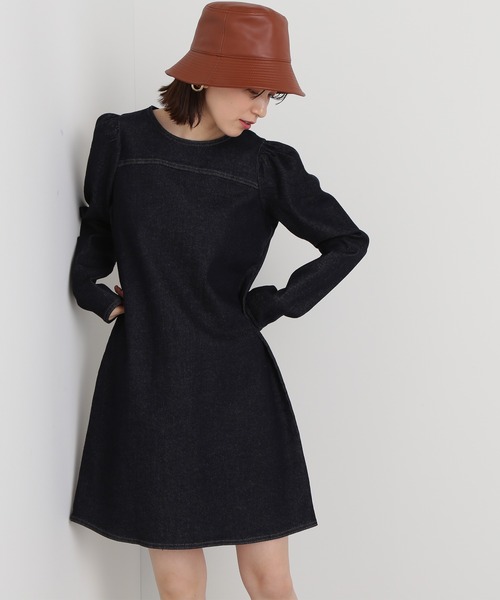 N.(N. Natural Beauty Basic)(エヌエヌナチュラルビューティーベーシック)の「◆パフスリーブデニムミニワンピース(ワンピース・レディース・ナチュラル/ワンウォッシュ・MEDIUM)」の2枚目の写真