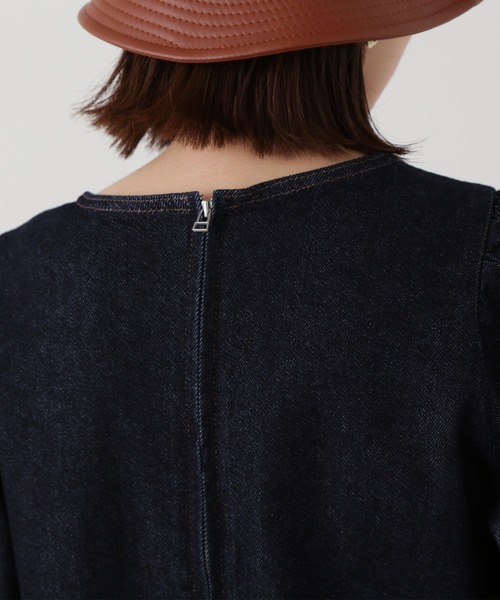 N.(N. Natural Beauty Basic)(エヌエヌナチュラルビューティーベーシック)の「◆パフスリーブデニムミニワンピース(ワンピース・レディース・ナチュラル/ワンウォッシュ・MEDIUM)」の10枚目の写真