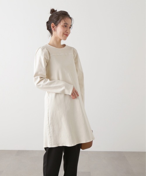 N.(N. Natural Beauty Basic)(エヌエヌナチュラルビューティーベーシック)の「◆パフスリーブデニムミニワンピース(ワンピース・レディース・ナチュラル/ワンウォッシュ・MEDIUM)」の12枚目の写真