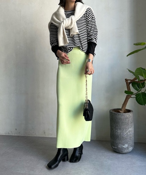 DouDou(ドゥドゥ)の「袖シアー切替ボーダーTEE(Tシャツ/カットソー・レディース・ブラック・FREE)」の13枚目の写真