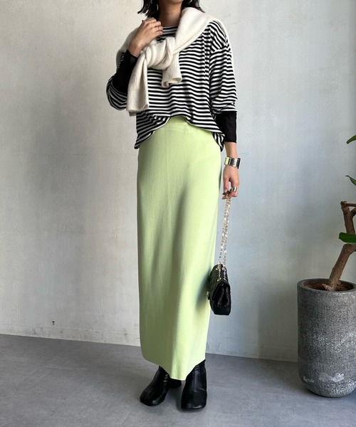 DouDou(ドゥドゥ)の「袖シアー切替ボーダーTEE(Tシャツ/カットソー・レディース・ブラック・FREE)」の14枚目の写真