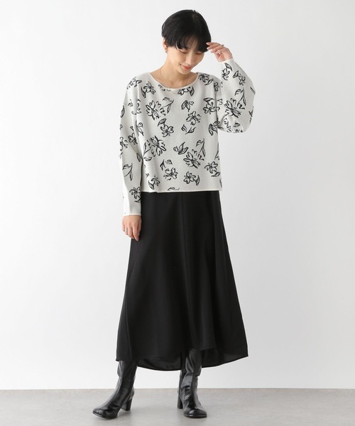 LEPSIM(レプシィム)の「12ゲージ花柄ニットプルオーバー 174425(ニット/セーター・レディース・ブラック/オフホワイト・FREE)」の13枚目の写真