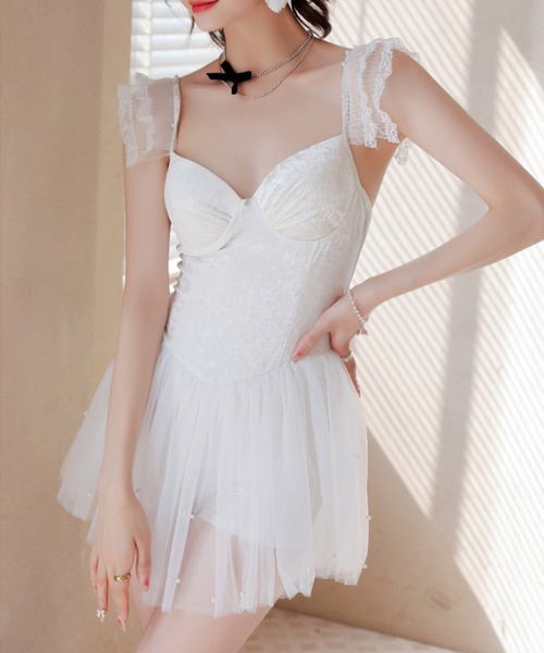 ベロアシフォンチュールワンピース 水着（水着）｜Dita Muaj.（ディータムアージュ） 6,600円