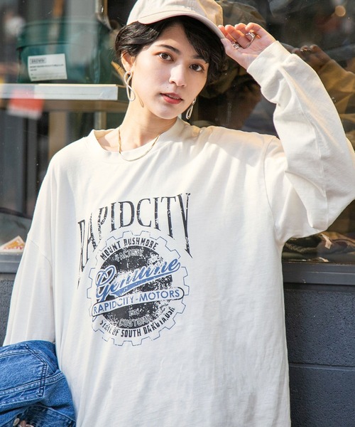 RAGEBLUE（レイジブルー）の「ヴィンテージプリントロンＴ（Tシャツ/カットソー・レディース・ホワイト/スミクロ・FREE）」の8枚目の写真