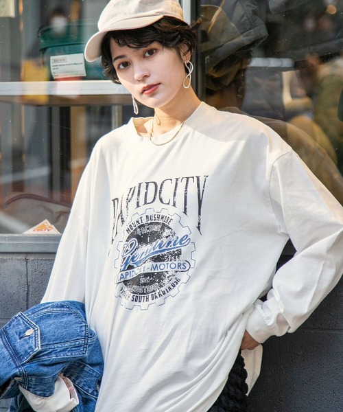 RAGEBLUE（レイジブルー）の「ヴィンテージプリントロンＴ（Tシャツ/カットソー・レディース・ホワイト/スミクロ・FREE）」の9枚目の写真