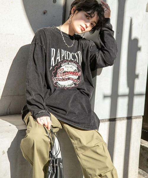 RAGEBLUE（レイジブルー）の「ヴィンテージプリントロンＴ（Tシャツ/カットソー・レディース・ホワイト/スミクロ・FREE）」の13枚目の写真