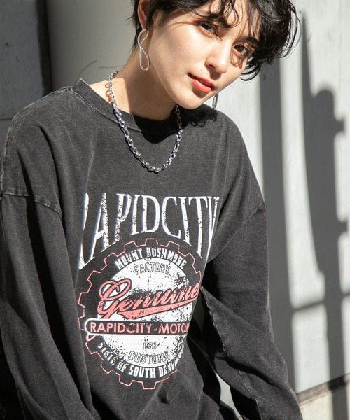 RAGEBLUE（レイジブルー）の「ヴィンテージプリントロンＴ（Tシャツ/カットソー・レディース・ホワイト/スミクロ・FREE）」の14枚目の写真