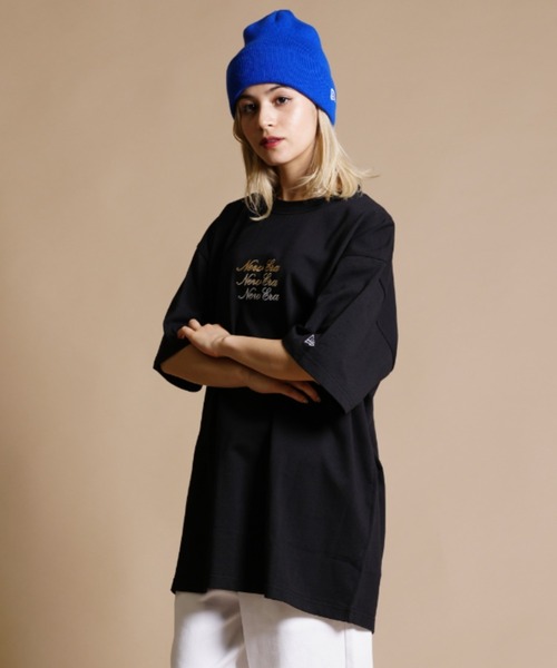 NEW ERA(ニューエラ)の「【ムラサキスポーツ別注】NEW ERA/ニューエラ ビッグシルエット/オーバーサイズ/無地刺繍フロントロゴTシャツ 13732620/13732621/13732622(Tシャツ/カットソー・レディース・ホワイト/ブラック/ベージュ・XL/XXL)」の11枚目の写真
