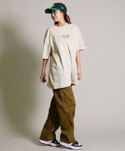 NEW ERA(ニューエラ)の「【ムラサキスポーツ別注】NEW ERA/ニューエラ ビッグシルエット/オーバーサイズ/無地刺繍フロントロゴTシャツ 13732620/13732621/13732622(Tシャツ/カットソー・レディース・ホワイト/ブラック/ベージュ・XL/XXL)」の20枚目の写真