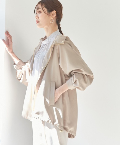 GLOBAL WORK（グローバルワーク）の「撥水ボリュームマンパ/163788（マウンテンパーカー・レディース・ベージュ/オレンジ/アイボリー/ダークネイビー・MEDIUM/LARGE）」の3枚目の写真