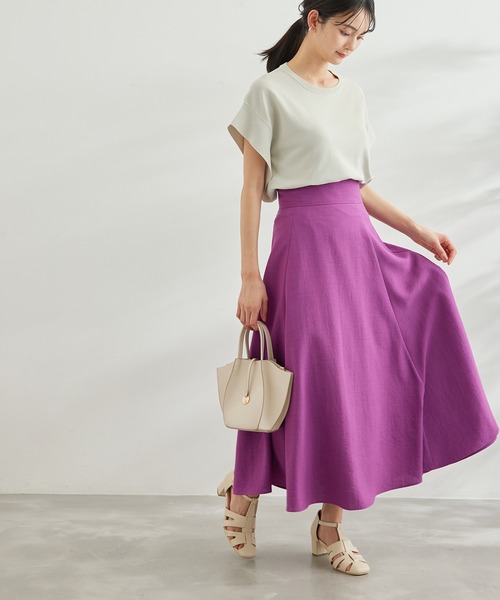 UVカット・接触冷感・洗濯機洗いOK/フレアスリーブニットプルオーバー