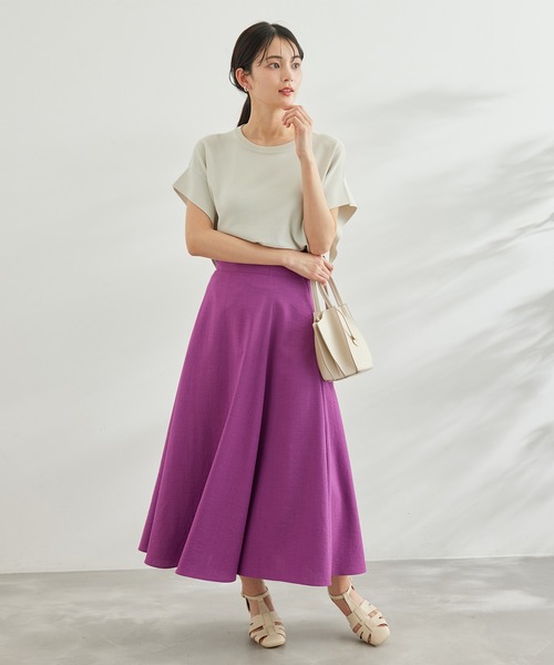 UVカット・接触冷感・洗濯機洗いOK/フレアスリーブニットプルオーバー