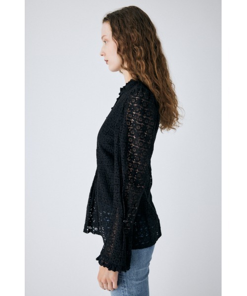 MOUSSY（マウジー）の「RUSSELL LACE ブラウス（シャツ/ブラウス・レディース・オフホワイト/ブラック・1/2）」の3枚目の写真