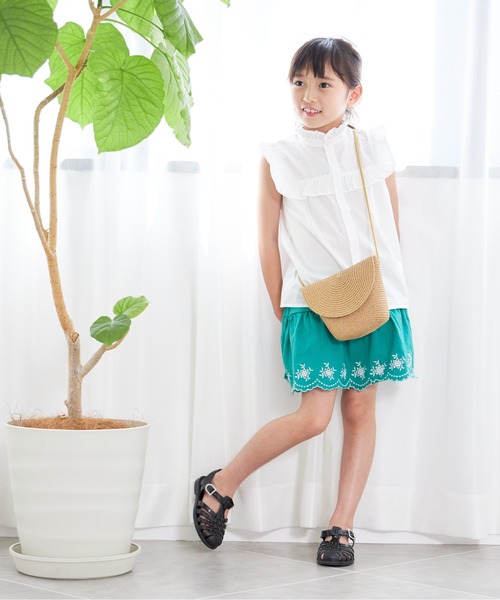 MAKE YOUR DAY(メイクユアデイ)の「ノースリーブフリルブラウス■80~140cm(シャツ/ブラウス・キッズ・ピンク/オフホワイト/ミント/ブルー・110/80/120/130/90/140/100)」の7枚目の写真