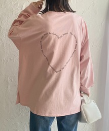 ビッグサイズバックプリント長袖ハートロゴロンT