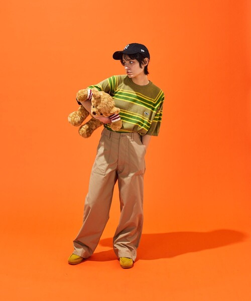 TOWNCRAFT（タウンクラフト）の「TOWN CRAFT/タウンクラフト 別注 ハイゲージ半袖ボーダーニット（Tシャツ/カットソー・メンズ・ライトグレー/ブラック/ライム・MEDIUM/LARGE）」の18枚目の写真