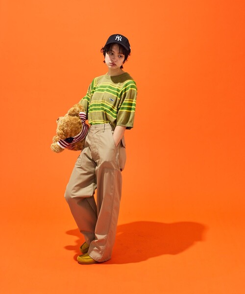 TOWNCRAFT（タウンクラフト）の「TOWN CRAFT/タウンクラフト 別注 ハイゲージ半袖ボーダーニット（Tシャツ/カットソー・メンズ・ライトグレー/ブラック/ライム・MEDIUM/LARGE）」の19枚目の写真