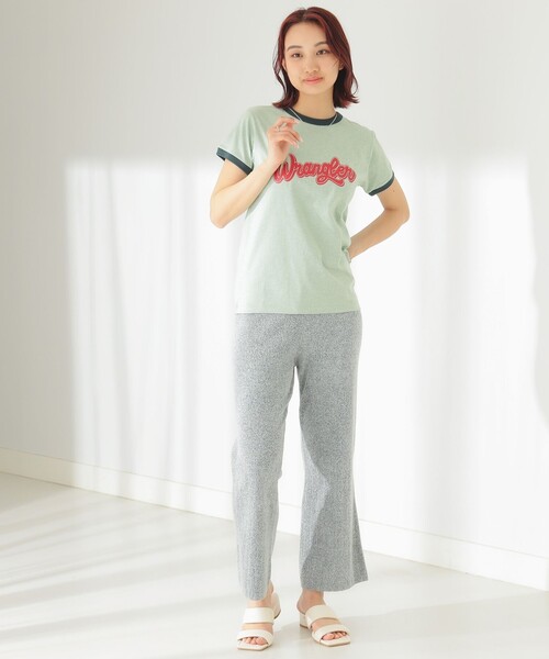 Wrangler（ラングラー）の「Wrangler / オールド ロゴ リンガー Tシャツ（Tシャツ/カットソー・レディース・グリーン/ネイビー・SMALL）」の8枚目の写真