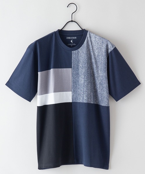 LB/S （エルビーエス）の「汗染みの目立ちにくいTシャツ ZEROSTAIN ゼロステイン　撥水性　UVカット プリントTシャツ 切り替えTシャツ（Tシャツ/カットソー・メンズ・その他12/その他4/その他5/ブラック系その他/ダークブルー/ブルー系その他/その他6/その他7/その他8/その他9/その他10/その他11/ブルー/ネイビー/その他/その他1/その他2/その他3/ブラック/チャコールグレー/ホワイト系3/ホワイト系5/ブルー系4/ブラック系5/ブルー系6/ホワイト系4/ホワイト系6/ブラック系3・SMALL/LARGE/MEDIUM/X-LARGE）」の10枚目の写真