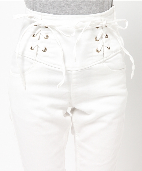 WEGO（ウィゴー）の「WEGO/レースアップアンクルスキニーパンツ（デニムパンツ・レディース・インディゴブルー/ライトインディゴブルー/ホワイト・MEDIUM/LARGE）」の16枚目の写真