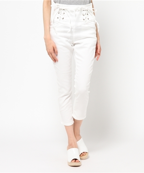 WEGO（ウィゴー）の「WEGO/レースアップアンクルスキニーパンツ（デニムパンツ・レディース・インディゴブルー/ライトインディゴブルー/ホワイト・MEDIUM/LARGE）」の12枚目の写真