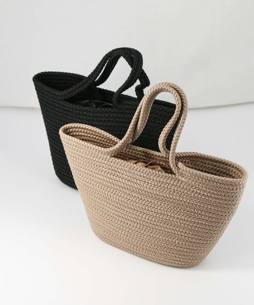 Gready Brilliant(グレディブリリアン)の「ロープブレードカゴBAG(かごバッグ・レディース・ブラック/ベージュ・FREE)」の5枚目の写真