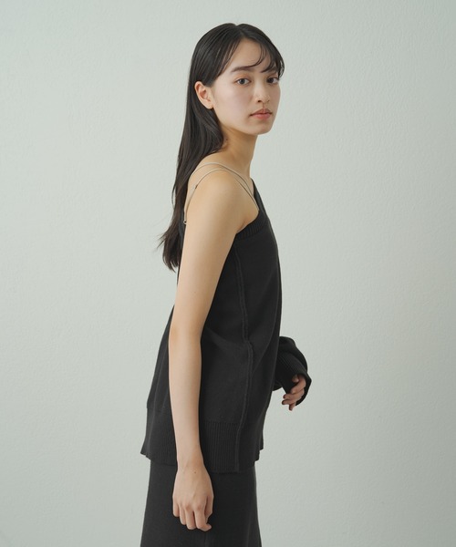 earthy（アーシー）の「ワンショルニット（ニット/セーター・レディース・グレー/オフホワイト/ブラック・FREE）」の5枚目の写真