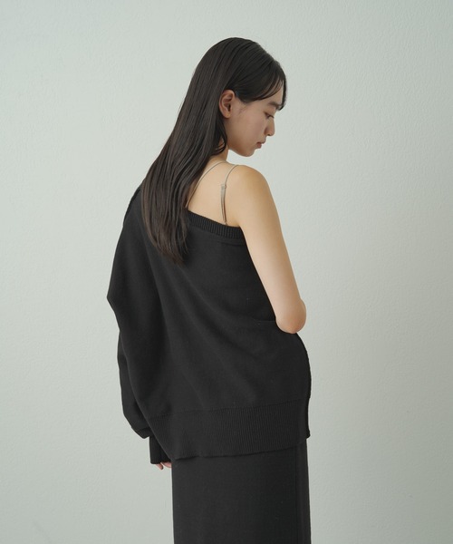 earthy（アーシー）の「ワンショルニット（ニット/セーター・レディース・グレー/オフホワイト/ブラック・FREE）」の6枚目の写真