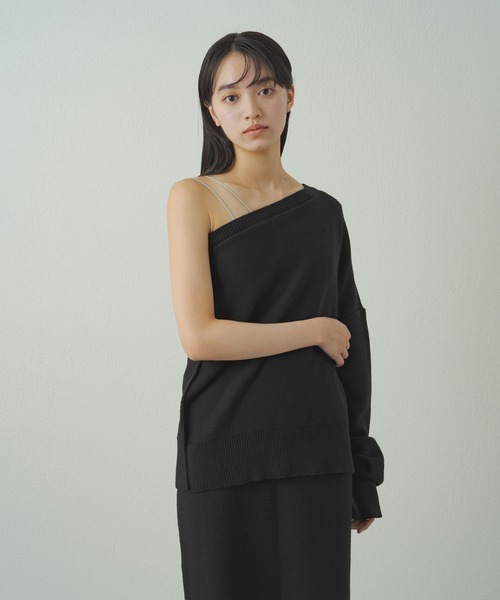 earthy（アーシー）の「ワンショルニット（ニット/セーター・レディース・グレー/オフホワイト/ブラック・FREE）」の10枚目の写真