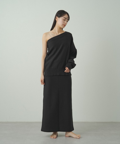 earthy（アーシー）の「ワンショルニット（ニット/セーター・レディース・グレー/オフホワイト/ブラック・FREE）」の16枚目の写真