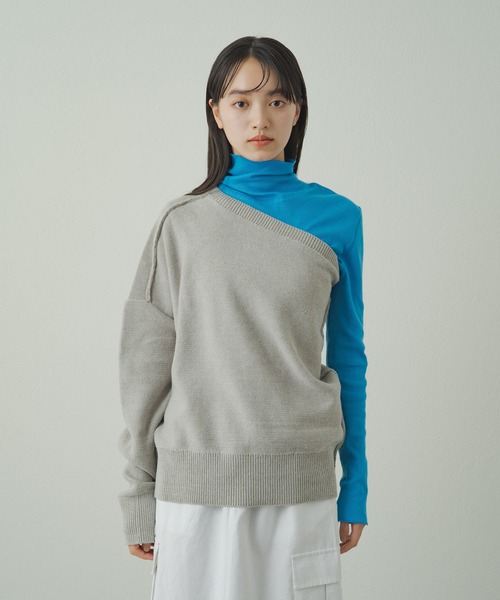 earthy（アーシー）の「ワンショルニット（ニット/セーター・レディース・グレー/オフホワイト/ブラック・FREE）」の20枚目の写真