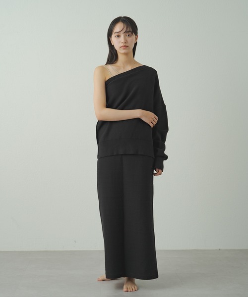 earthy（アーシー）の「ワンショルニット（ニット/セーター・レディース・グレー/オフホワイト/ブラック・FREE）」の19枚目の写真