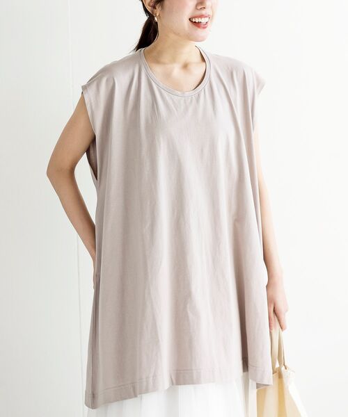 rps（アールピーエス）の「フレンチスリーブチュニックＴ（Tシャツ/カットソー・レディース・ブラック/サックスブルー/オフホワイト/マスタード/オレンジ系その他/グレイッシュベージュ/グリーン・フリー）」の21枚目の写真