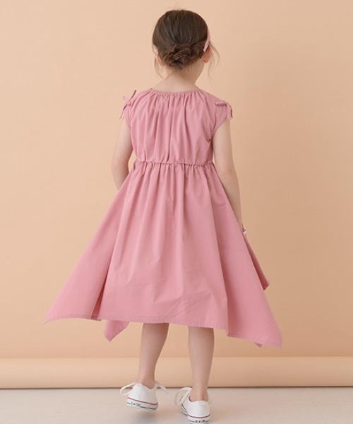 Lycee mine（リセマイン）の「コットンふりふり変形ワンピース（シャツワンピース・キッズ・ブラック/ライトベージュ/モカ/ピンク/ライム・100cm/110cm/120cm/130cm/140cm/150cm）」の14枚目の写真