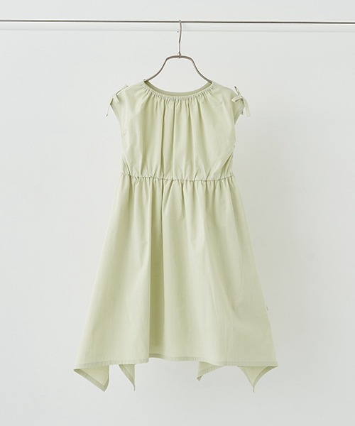 Lycee mine（リセマイン）の「コットンふりふり変形ワンピース（シャツワンピース・キッズ・ブラック/ライトベージュ/モカ/ピンク/ライム・100cm/110cm/120cm/130cm/140cm/150cm）」の8枚目の写真