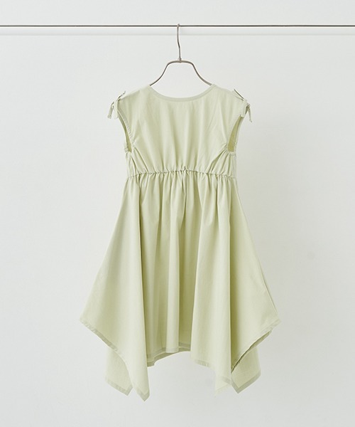 Lycee mine（リセマイン）の「コットンふりふり変形ワンピース（シャツワンピース・キッズ・ブラック/ライトベージュ/モカ/ピンク/ライム・100cm/110cm/120cm/130cm/140cm/150cm）」の7枚目の写真