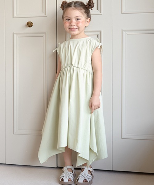 Lycee mine（リセマイン）の「コットンふりふり変形ワンピース（シャツワンピース・キッズ・ブラック/ライトベージュ/モカ/ピンク/ライム・100cm/110cm/120cm/130cm/140cm/150cm）」の11枚目の写真