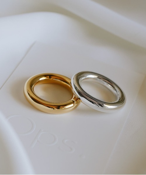 Ops.（オプス）の「リング 大きめ 大ぶり シルバー925 ゴールド 金属アレルギー対応【AUREOLA アウレオラ】18kゴールド仕上げ（リング・レディース・シルバー/イエローゴールド・11号/9号/15号/13号）」の4枚目の写真
