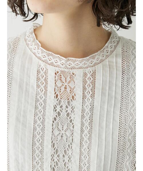 CRAFT STANDARD BOUTIQUE（クラフトスタンダードブティック）の「インドコットン レース使イブラウス（シャツ/ブラウス・レディース・チャコールグレー/ホワイト/イエロー・FREE）」の9枚目の写真