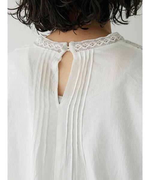 CRAFT STANDARD BOUTIQUE（クラフトスタンダードブティック）の「インドコットン レース使イブラウス（シャツ/ブラウス・レディース・チャコールグレー/ホワイト/イエロー・FREE）」の10枚目の写真