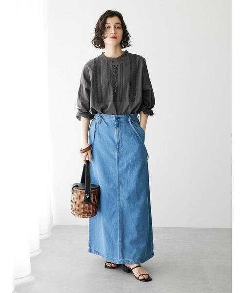 CRAFT STANDARD BOUTIQUE（クラフトスタンダードブティック）の「インドコットン レース使イブラウス（シャツ/ブラウス・レディース・チャコールグレー/ホワイト/イエロー・FREE）」の20枚目の写真