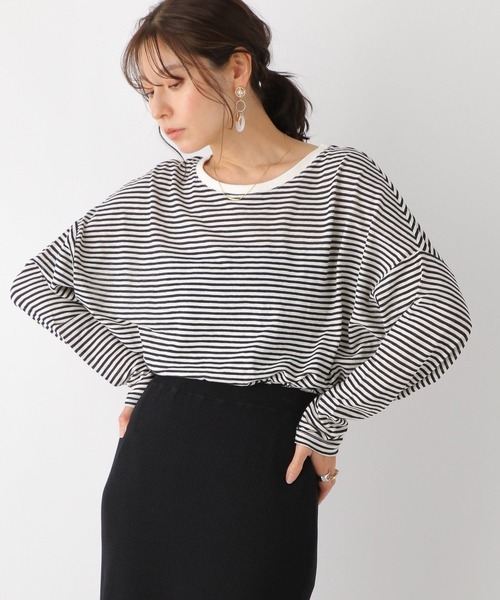 LEPSIM（レプシィム）の「シアーボーダードルマンプルオーバー　187120（Tシャツ/カットソー・レディース・レッド/ブラック/グリーン・FREE）」の14枚目の写真