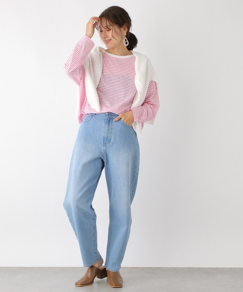 LEPSIM（レプシィム）の「シアーボーダードルマンプルオーバー　187120（Tシャツ/カットソー・レディース・レッド/ブラック/グリーン・FREE）」の22枚目の写真