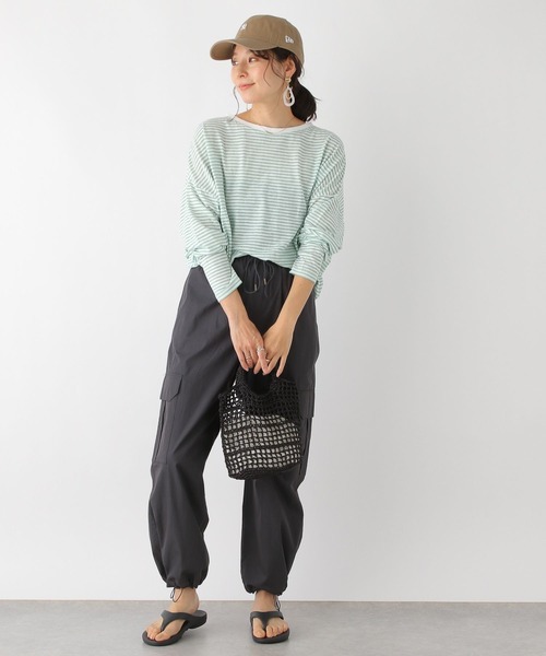 LEPSIM（レプシィム）の「シアーボーダードルマンプルオーバー　187120（Tシャツ/カットソー・レディース・レッド/ブラック/グリーン・FREE）」の4枚目の写真