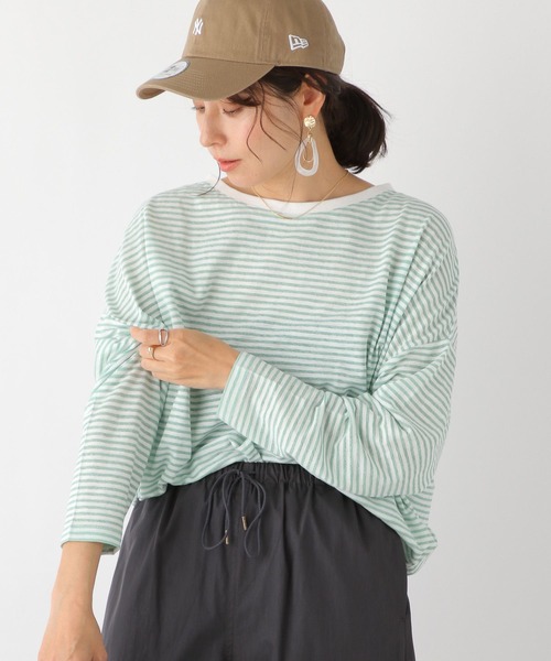 LEPSIM（レプシィム）の「シアーボーダードルマンプルオーバー　187120（Tシャツ/カットソー・レディース・レッド/ブラック/グリーン・FREE）」の10枚目の写真