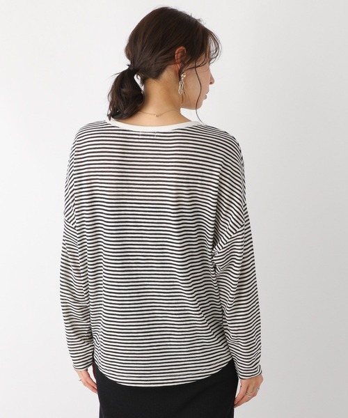 LEPSIM（レプシィム）の「シアーボーダードルマンプルオーバー　187120（Tシャツ/カットソー・レディース・レッド/ブラック/グリーン・FREE）」の7枚目の写真