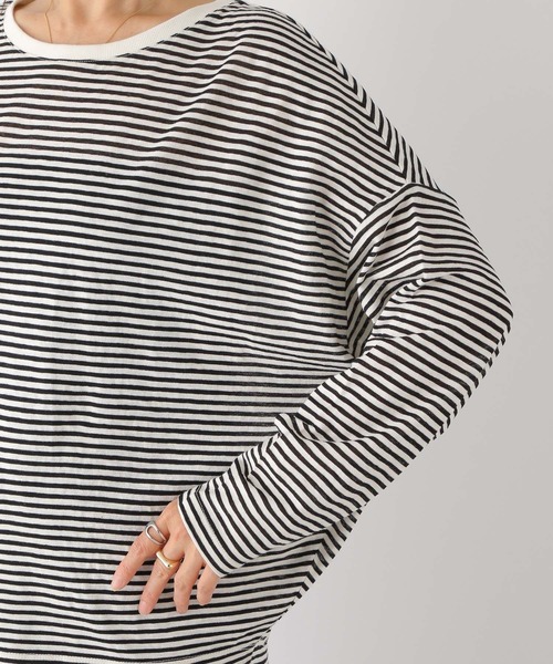 LEPSIM（レプシィム）の「シアーボーダードルマンプルオーバー　187120（Tシャツ/カットソー・レディース・レッド/ブラック/グリーン・FREE）」の18枚目の写真