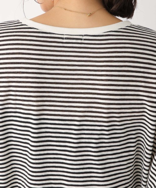 LEPSIM（レプシィム）の「シアーボーダードルマンプルオーバー　187120（Tシャツ/カットソー・レディース・レッド/ブラック/グリーン・FREE）」の5枚目の写真