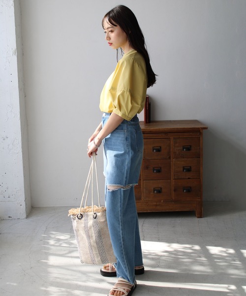 2023SSランタンスリーブスキッパーブラウス